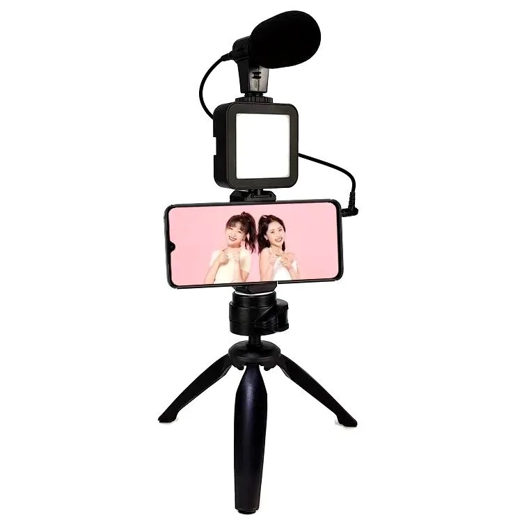 Portable Vlog Microphone Set with Camera Adapter for iPhone/iPad/Youtube/Tiktok/Selfie/Live Streaming Camera