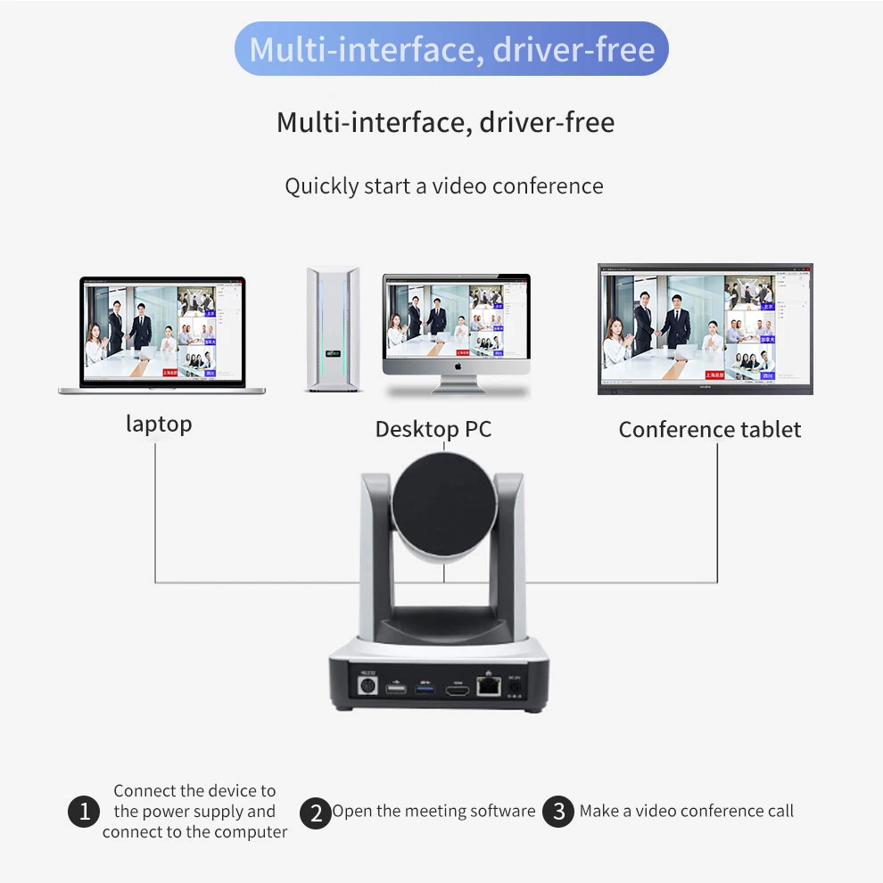 Video Conference Camera Shipqiao 4K 1080P PTZ Auto Tracking Room Ndi SDI USB Video Camera